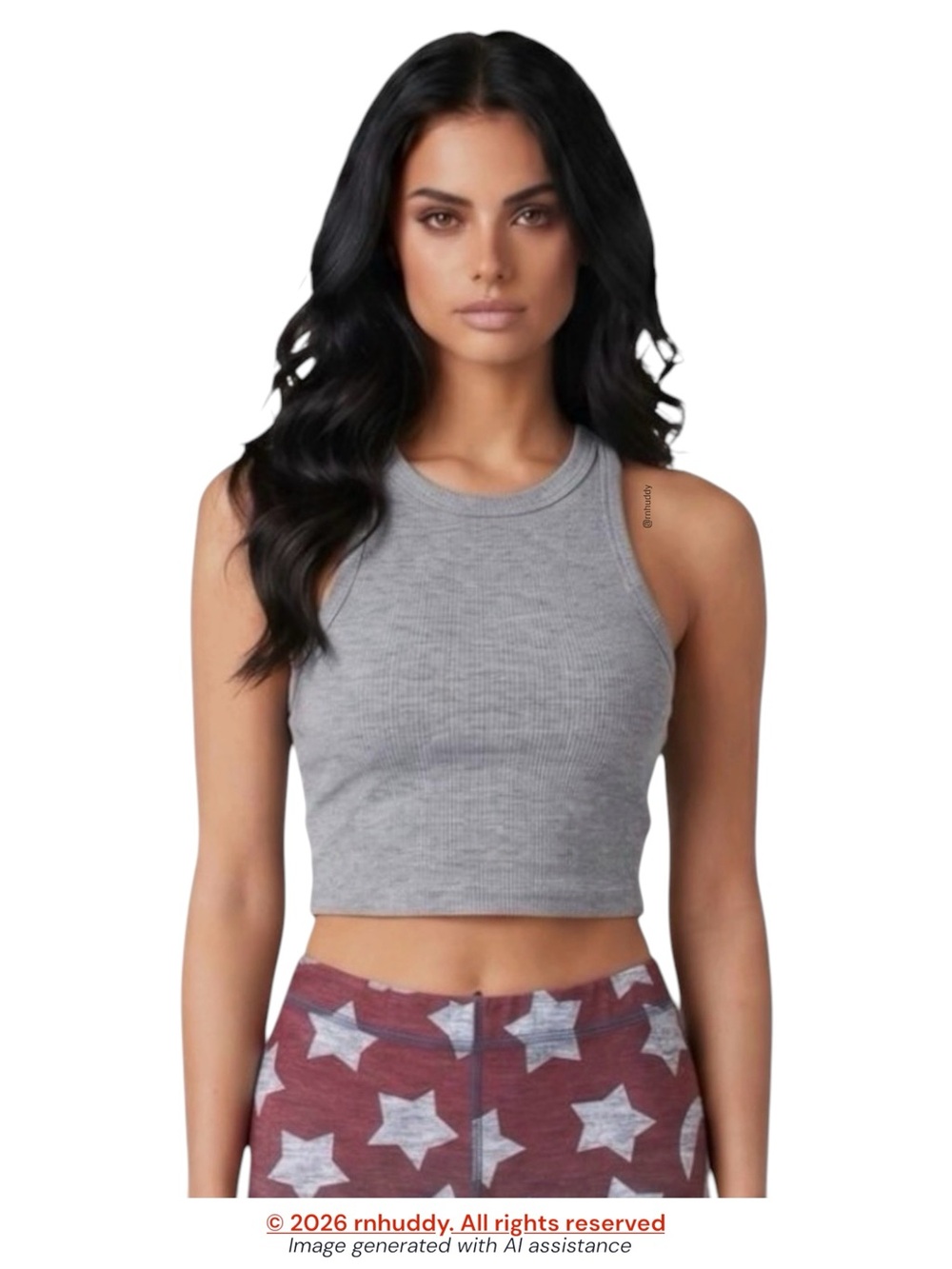 Naked Wardrobe S grey ribbed crop tank